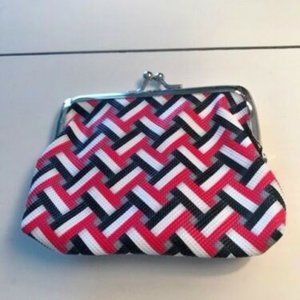 3/$5 Red Weave Kiss Lock Coin Purse